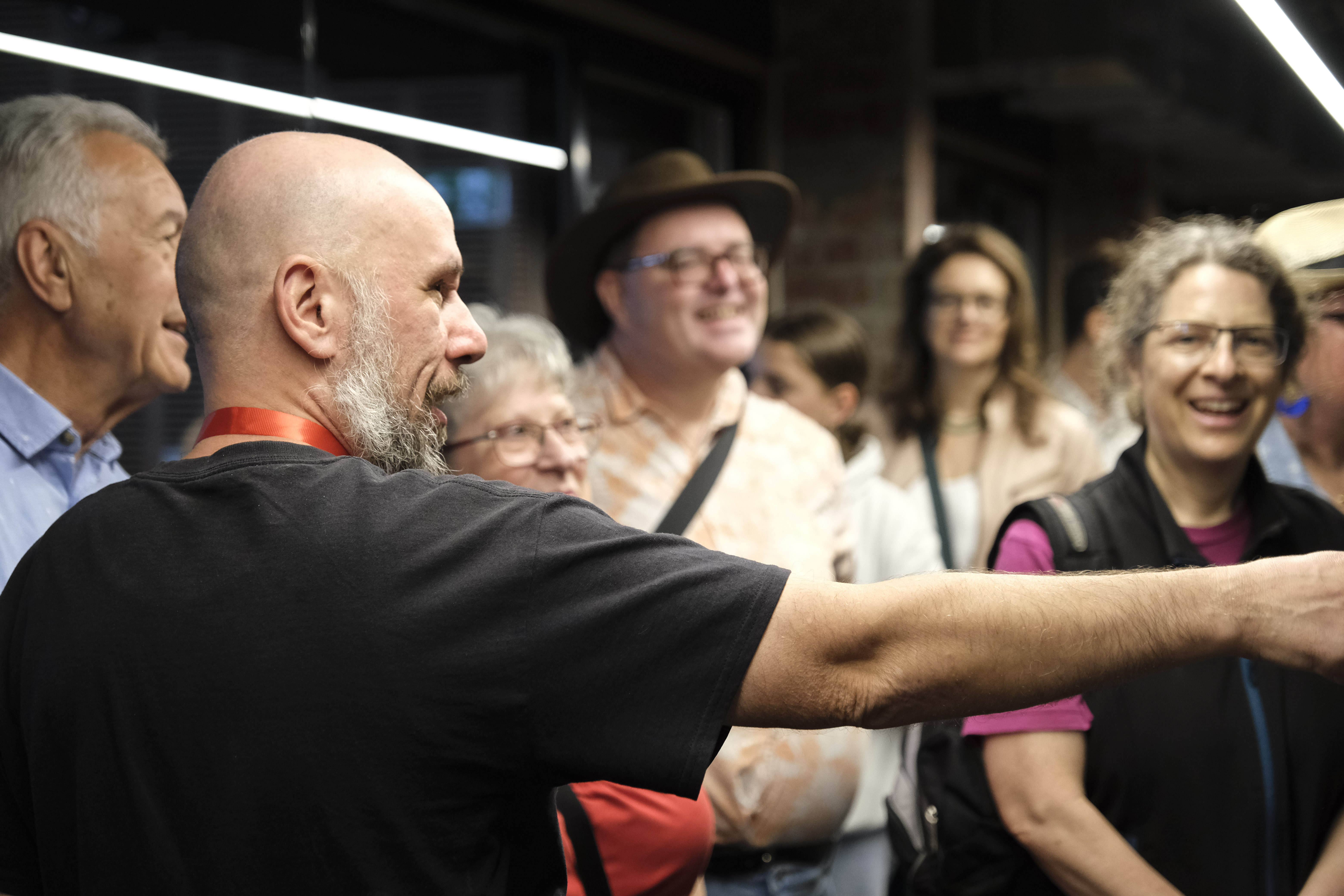 PBS Open Day - Chris Xynos shows smiling visitors the ins and outs of the station